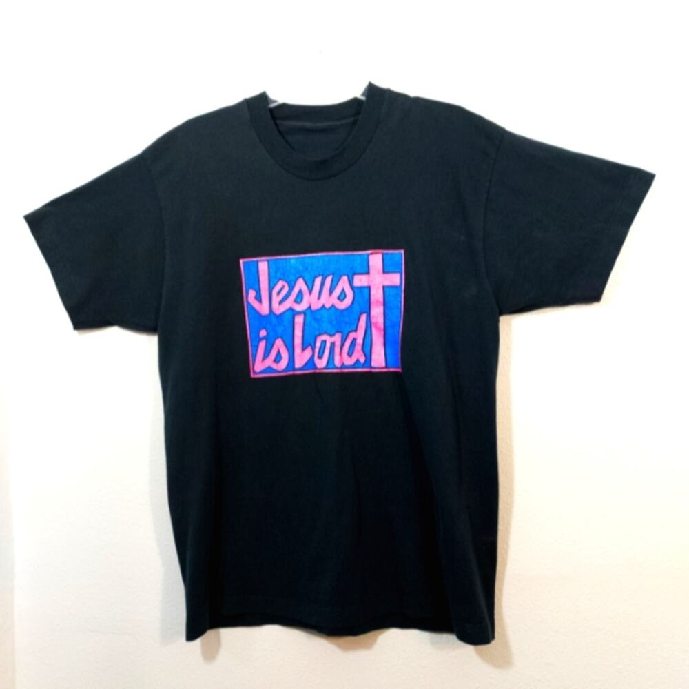 Vintage Jesus is Lord neon graphic single stitch t-shirt tee